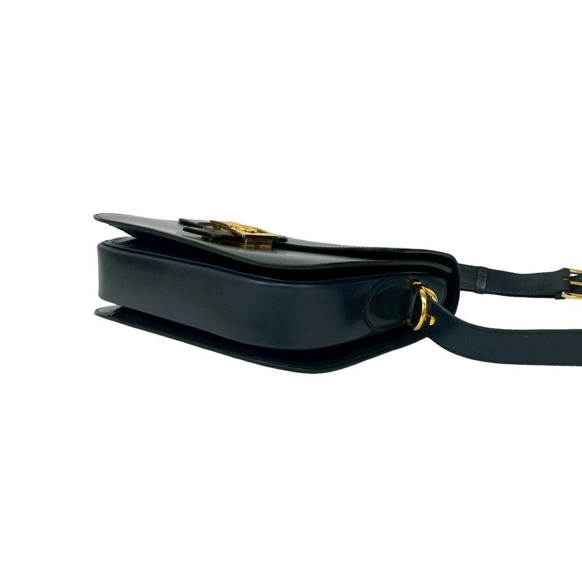 Celine Vintage Logo Carriage Calf Leather Shoulder Bag — view 8