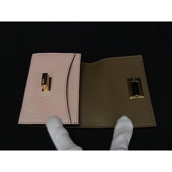 Fendi Peekaboo Leather Turnlock Card Case Business Holder Pink — view 3