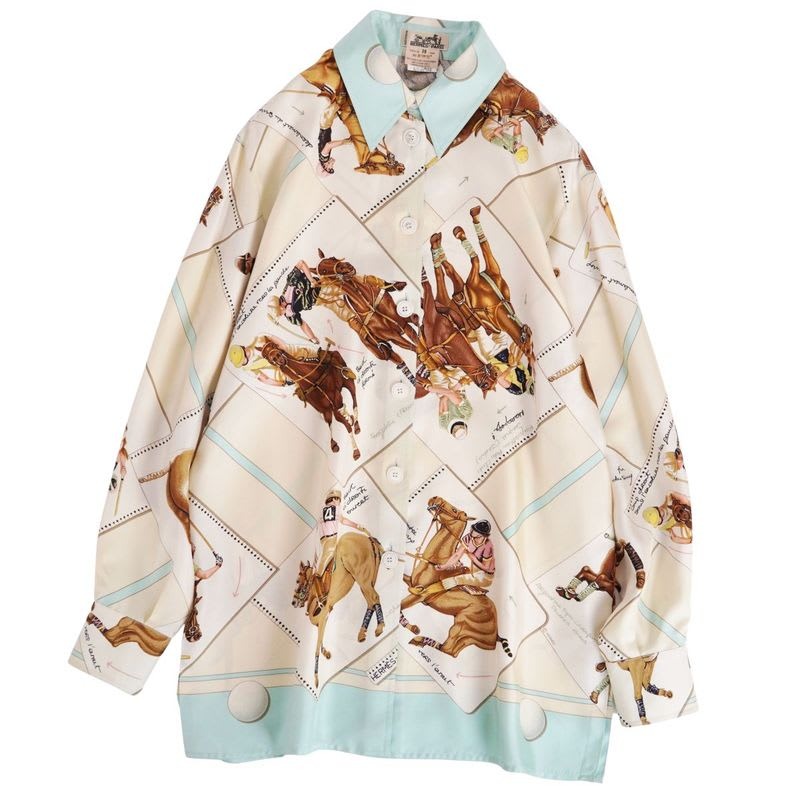 Hermes Shirt Blouse Long Sleeve Vintage