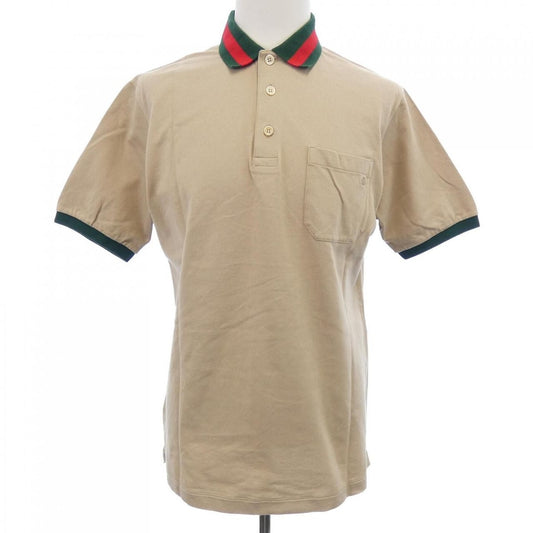 Gucci Web Striped Collar Cotton Pique Polo Shirt