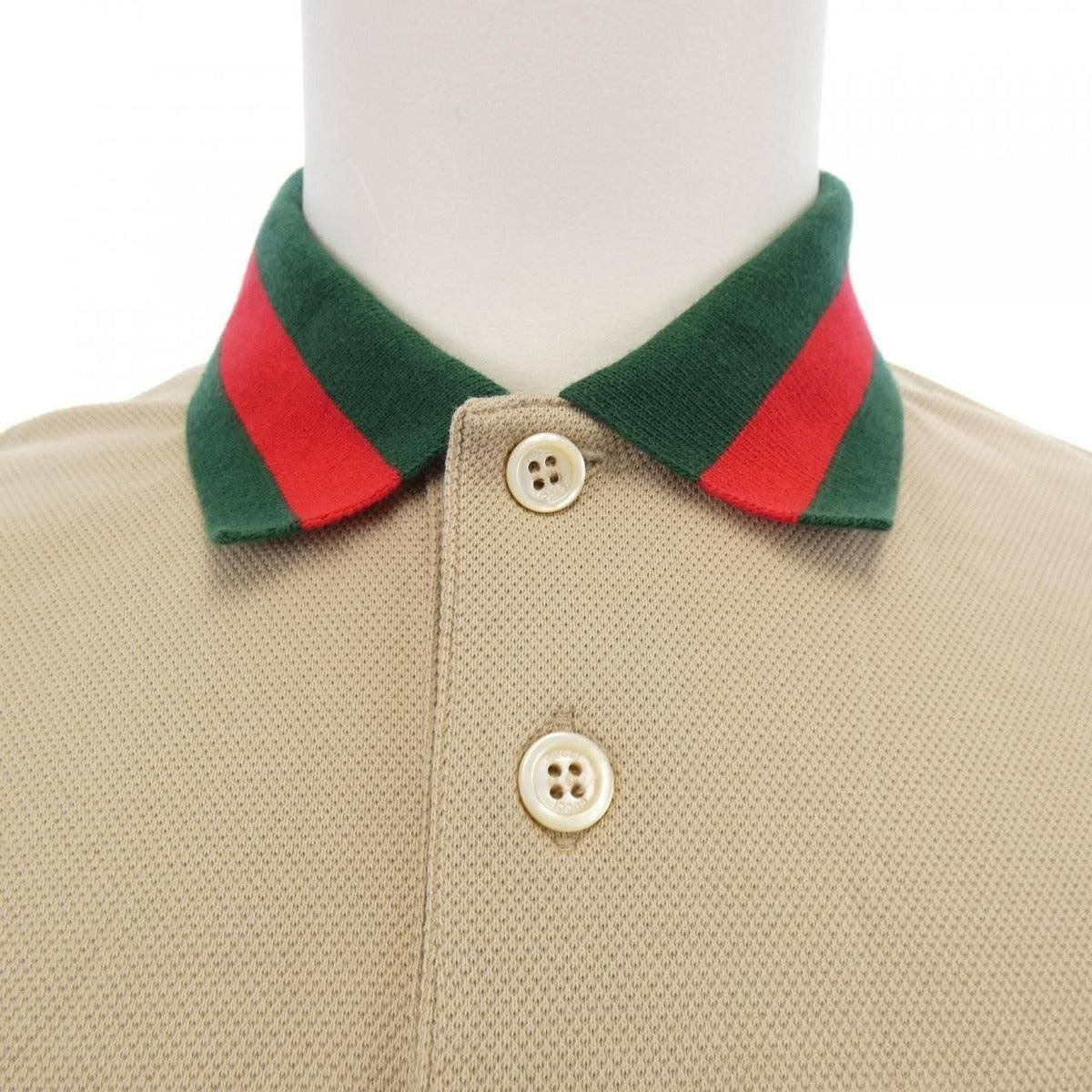 Gucci Web Striped Collar Cotton Pique Polo Shirt — view 5
