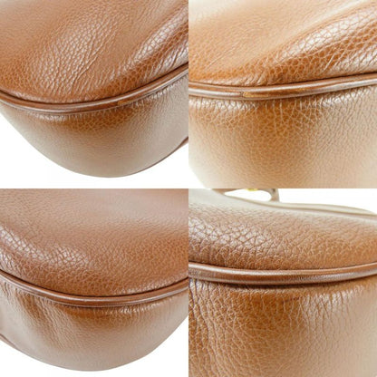 Gucci Shoulder Bag 001.104.0931 Leather Brown Gold Hardware Casual Large