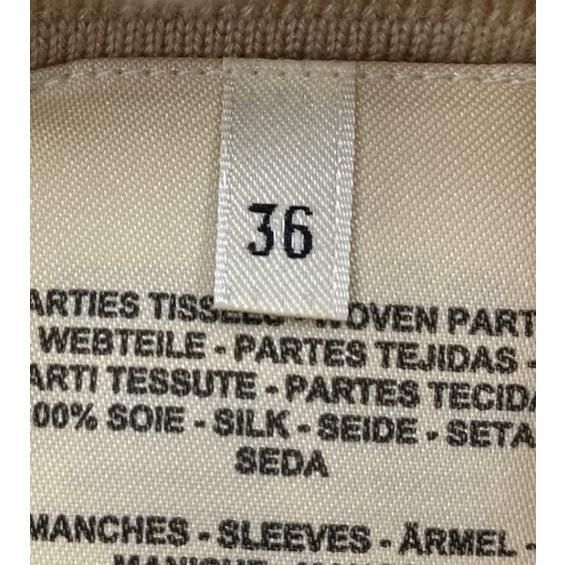 Hermes Twill Raine Long Sleeve Knit Exlibris Beige Size 36 Cashmere with Box
