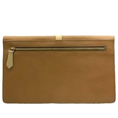 Fendi Chameleon 8m0284 Clutch Bag Clutch Pochette Leather Light Brown Beige