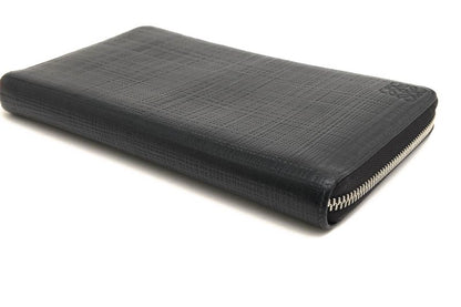 Loewe Long Wallet Women Leather Genuine Black C525t12x01 Linen Zip Around
