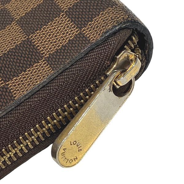 Louis Vuitton Damier Ebène N60003 Round Zipper Long Wallet Unisex