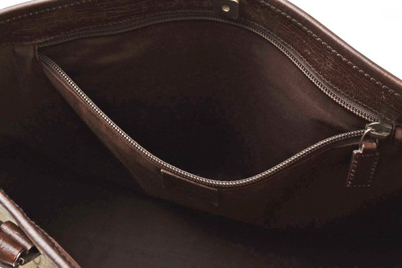 Gucci Tote Shopping Bag A4 Gucci GG Plus Leather GG Brown Beige 114595