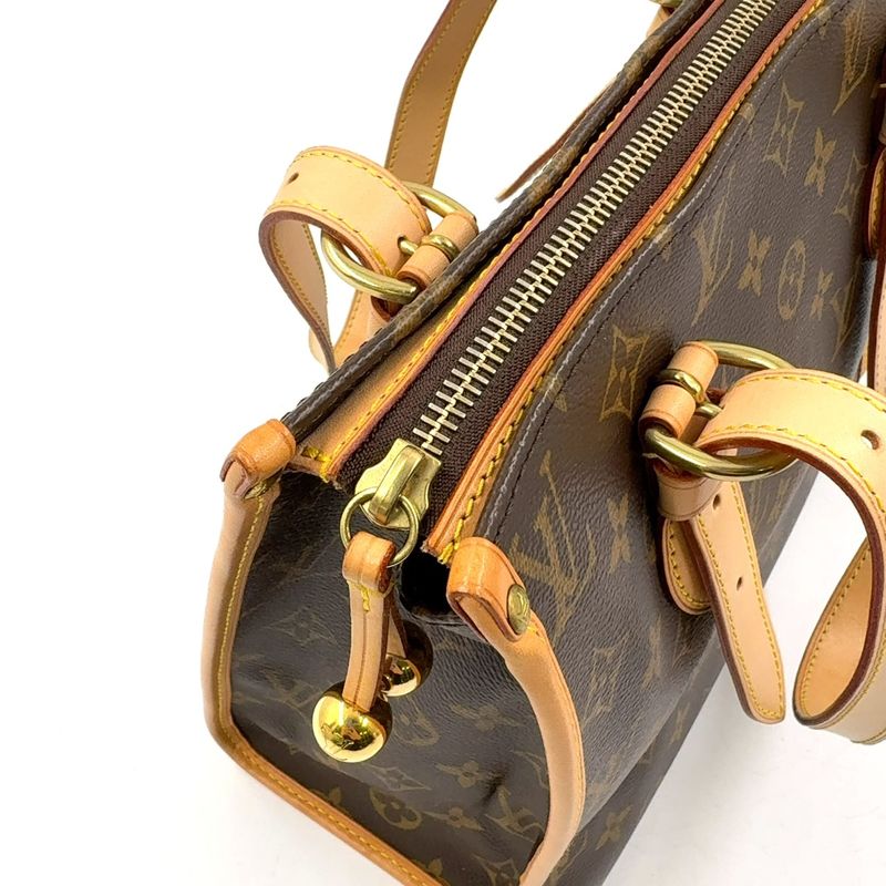 Louis Vuitton Popincourt O Monogram Leather × PVC Brown Tote Bag Gold M40007