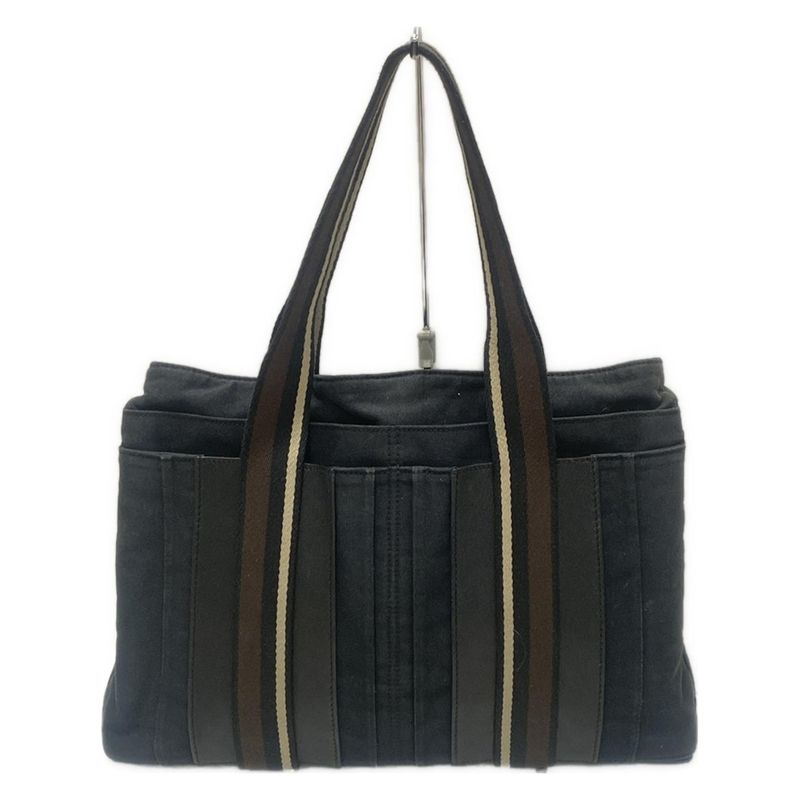 Hermes Tote Bag Troca Horizontal MM Black X Brown X Beige Leather