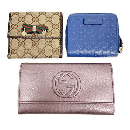 Gucci Wallet Set of Three 366049 Foldable Wallets with Box