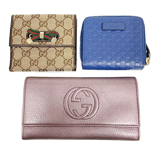 Gucci Wallet Set of Three 366049 Foldable Wallets with Box