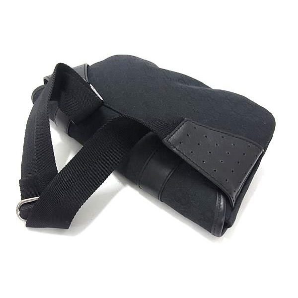 Gucci GG Pattern Canvas Crossbody Waist Bag Black — view 3