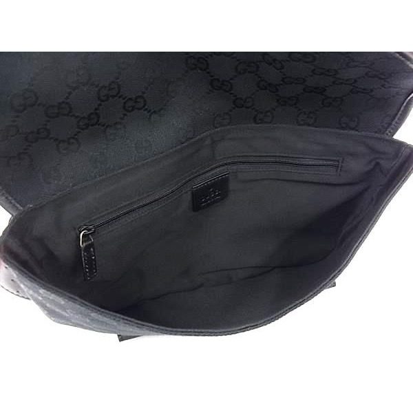 Gucci GG Pattern Canvas Crossbody Waist Bag Black — view 5