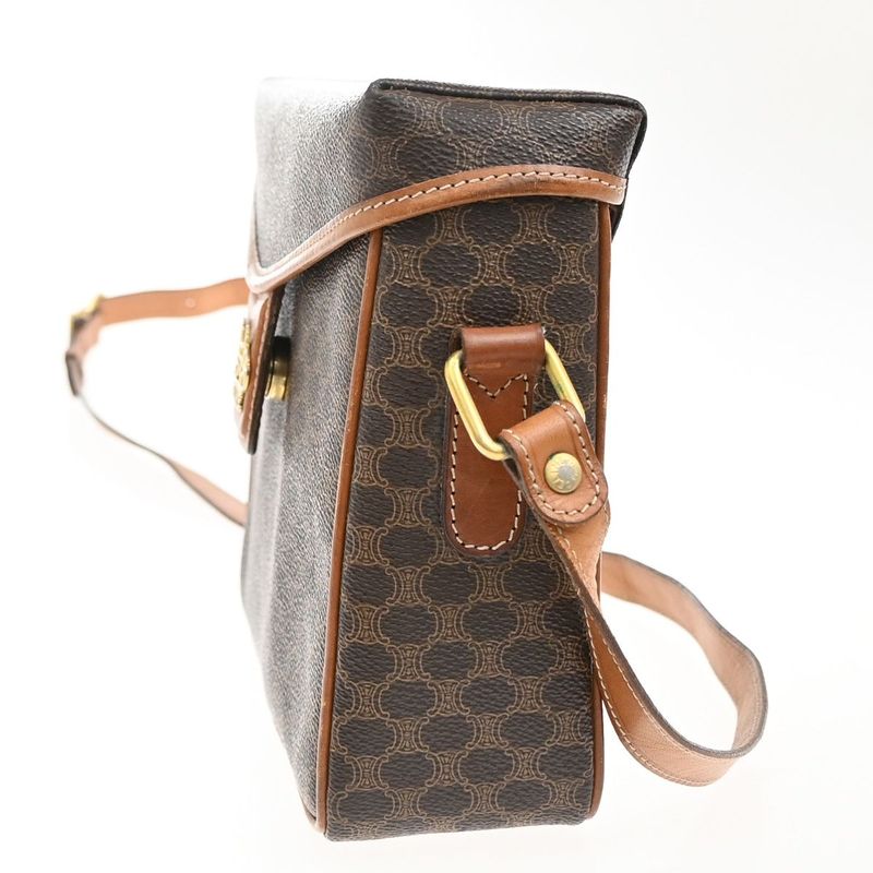 Celine Carriage Motif Shoulder Bag Macadam PVC Leather 31ka940