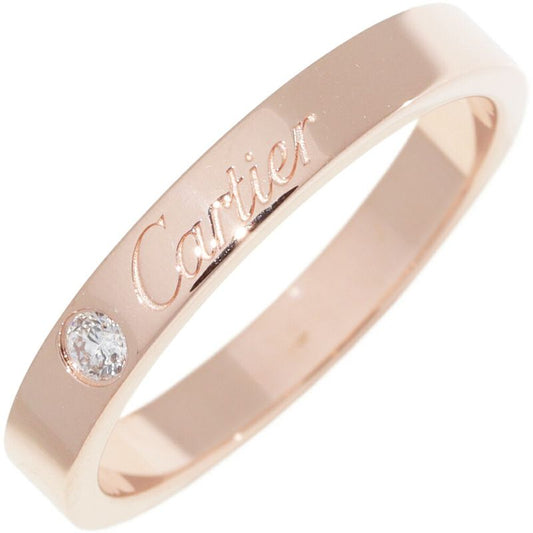 Cartier Ring 18K Pink Gold Diamond 1P (003ct) C De Cartier Ring Engraved Ring