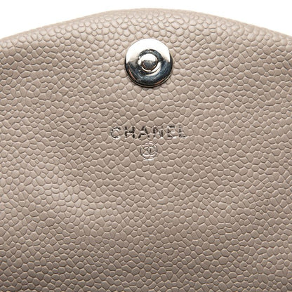 Chanel Half Moon Coco Mark Chain Wallet Shoulder Bag Purple Caviar Skin Women