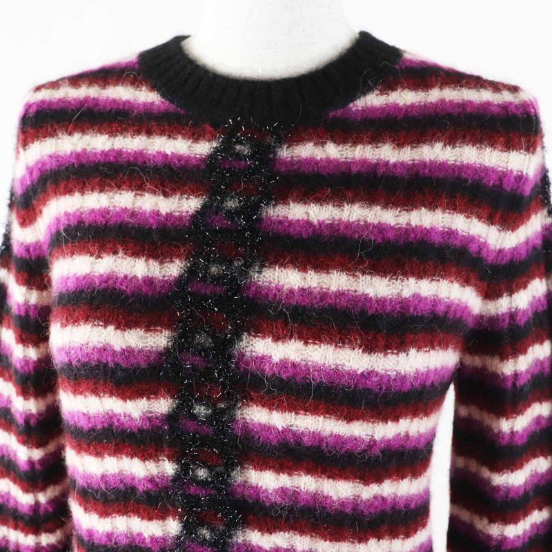 CHANEL P75766 With Coco Mark Plate Coco Mark Chain Striped Pattern Long Sleeve