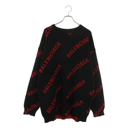 Balenciaga Logo Allover Pattern Knit Sweater