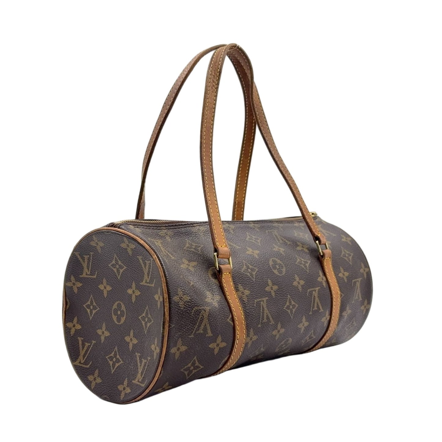 Louis Vuitton Papillon 30 Monogram Leather Brown Handbag Gold — view 2