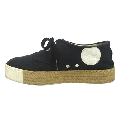 Hermes Rosa Espadrilles Sneakers Shoes Low Cut Canvas Leather Patch