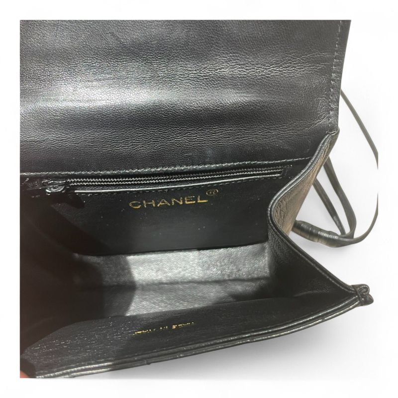 Chanel ⑤ Tassel Mini Shoulder Bag Women Black FREE