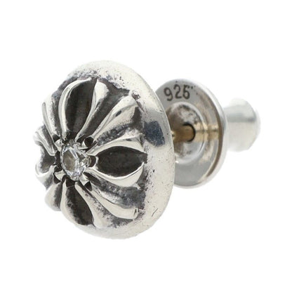 Chrome Hearts Stud Crsbll Dia Cross Ball 1 Diamond Silver Earrings