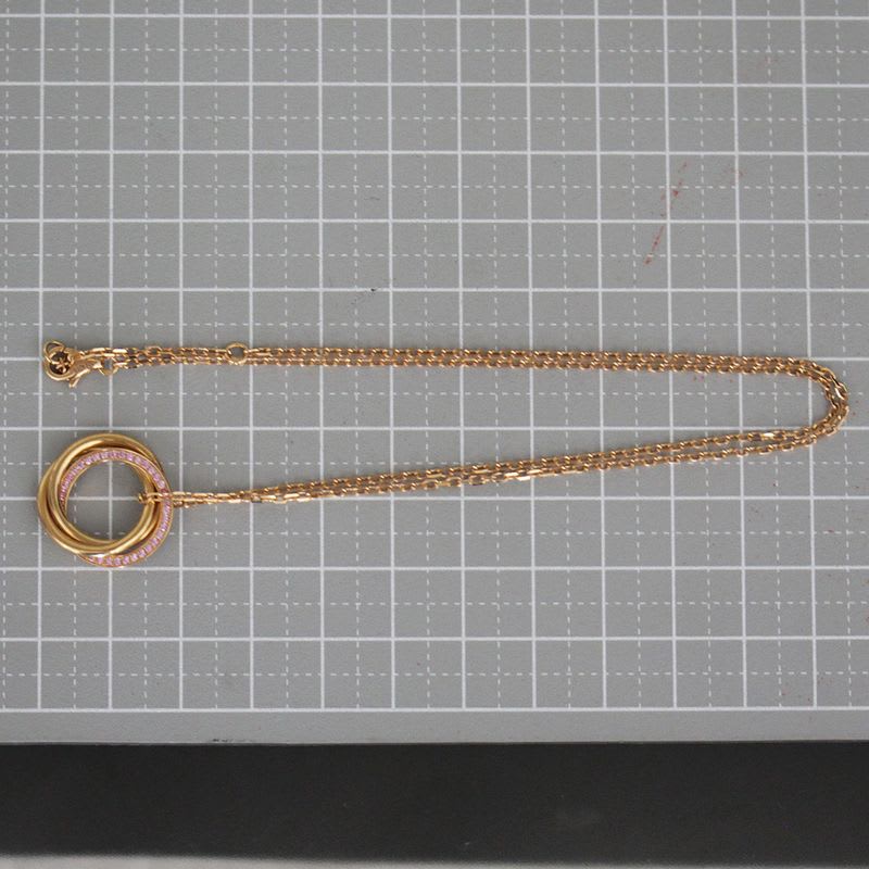 Cartier Trinity Necklace Pink Sapphire 18K Gold E1846