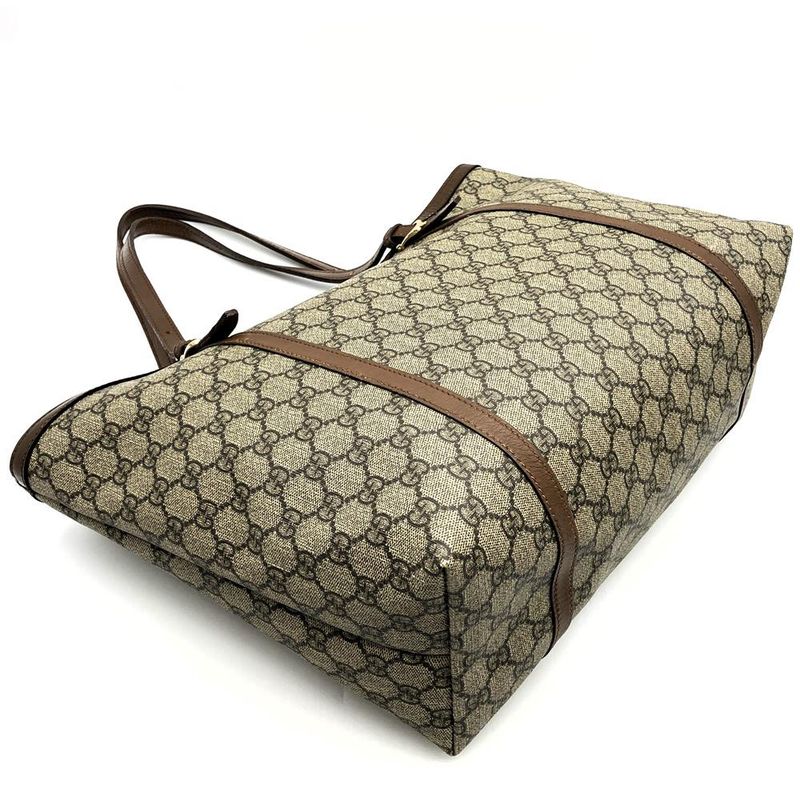 Gucci 308613 Tote Bag GG Supreme Leather Brown Ladies Men Fashion  Gift