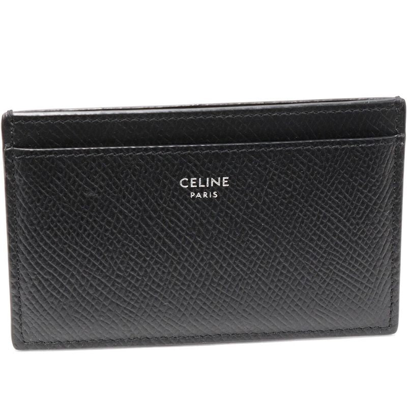 Celine Card Case Passcase Grained Calfskin Black