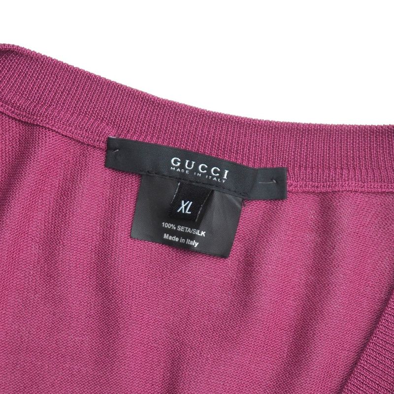 Gucci Knitwear Size XL All Silk GG Logo V-neck Sweater [recommended] 20250717