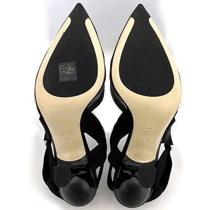Fendi Mesh Suring Back Shoes High Heel Black