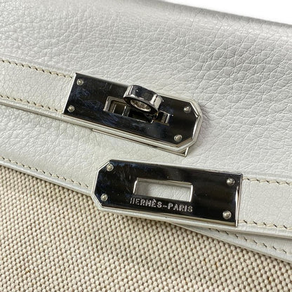 Hermes Handbag Kelly 32 White And Ivory Internal Stitching/silver Hardware