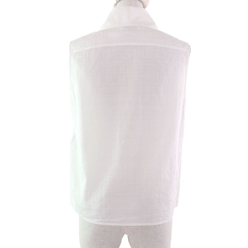 CHANEL P78855 Silk Blend Coco Mark Sleeveless Shirt Blouse With Logo Button
