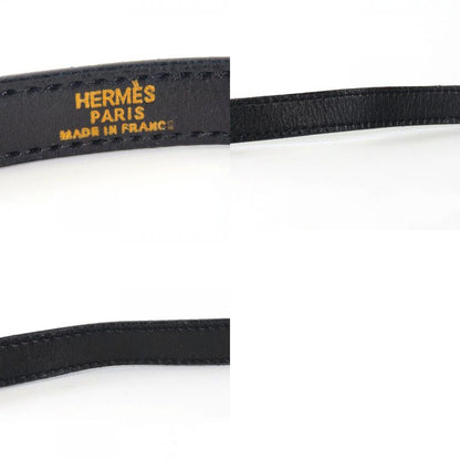 Hermes Bracelet Kelly Leather Metal Black Gold Hardware □I Engraved Accessories