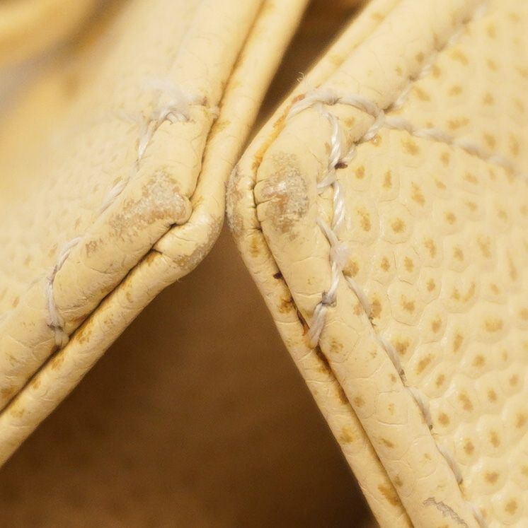 Chanel Shoulder Bag Matelasse Caviar Skin Beige Chien Pan Gold Hardware Women