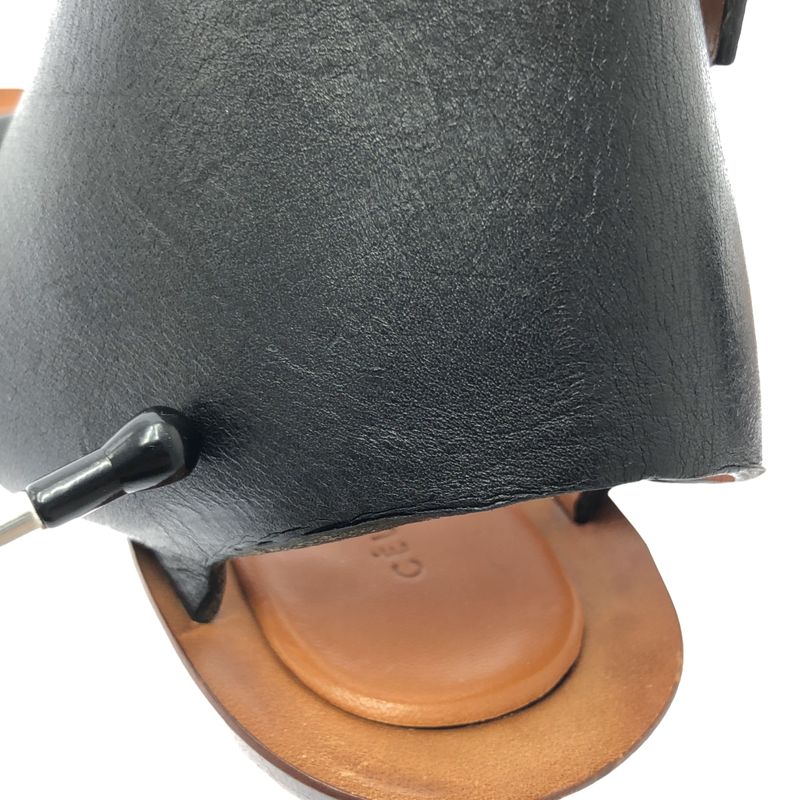 Celine - Phoebe Banban Metal Heel Sandals - 36 - Black Brown - Women's