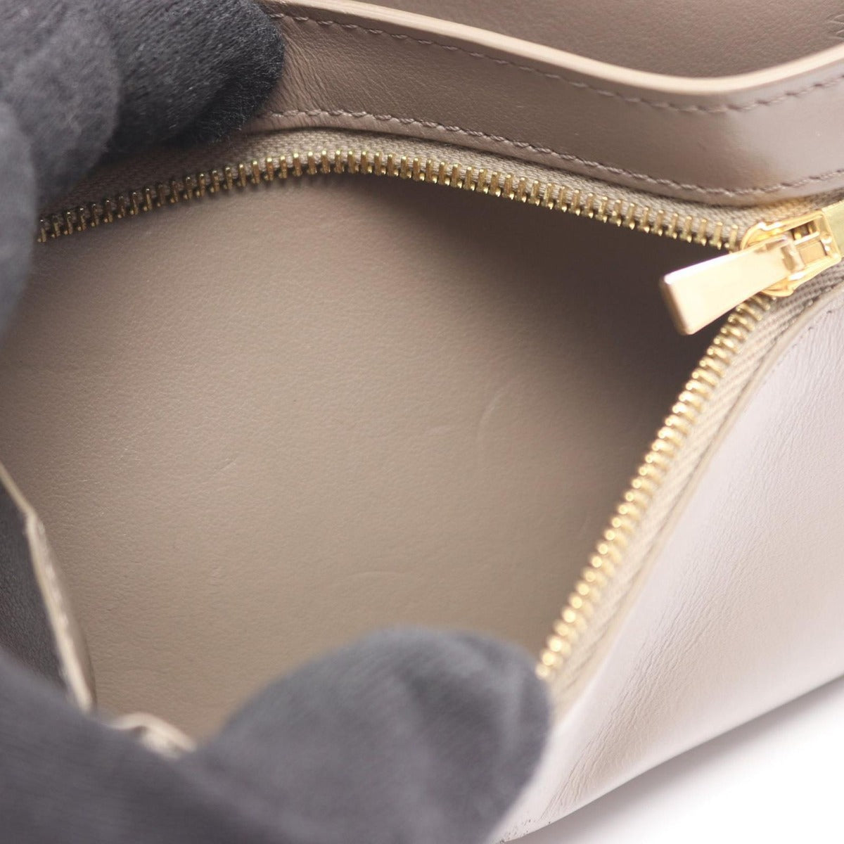 Celine Bifold Wallet Strap Gray Leather — view 11