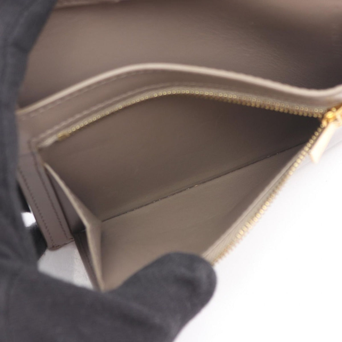 Celine Bifold Wallet Strap Gray Leather — view 4