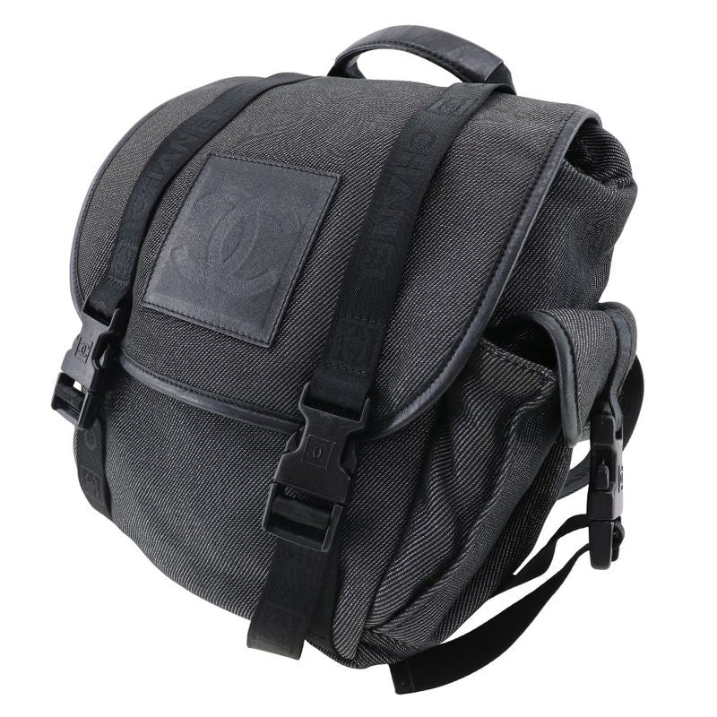 Chanel Backpack Sport Line Coco Mark Canvas Black/silver Women's Backpack/daypac