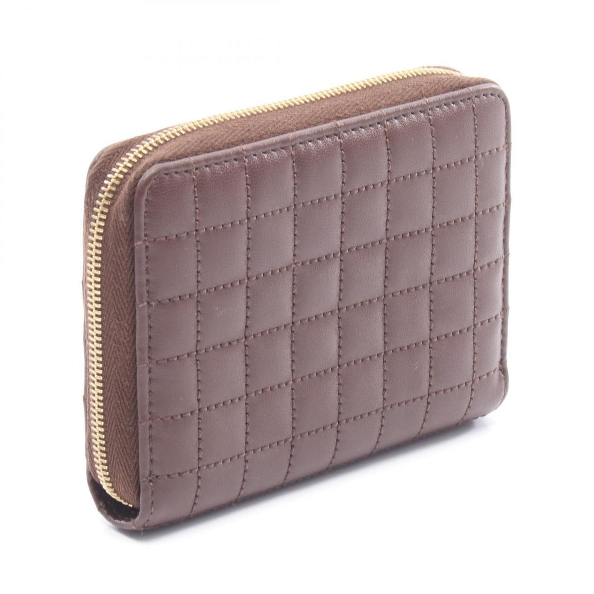 Celine Coin Case CC Charm Dark Brown Leather Compact Wallet — view 2