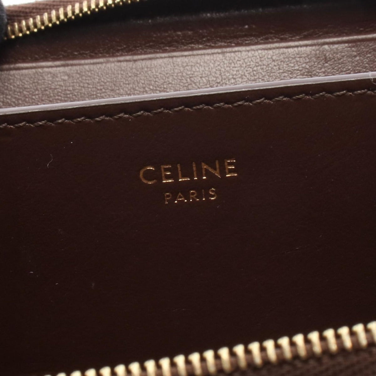 Celine Coin Case CC Charm Dark Brown Leather Compact Wallet — view 4