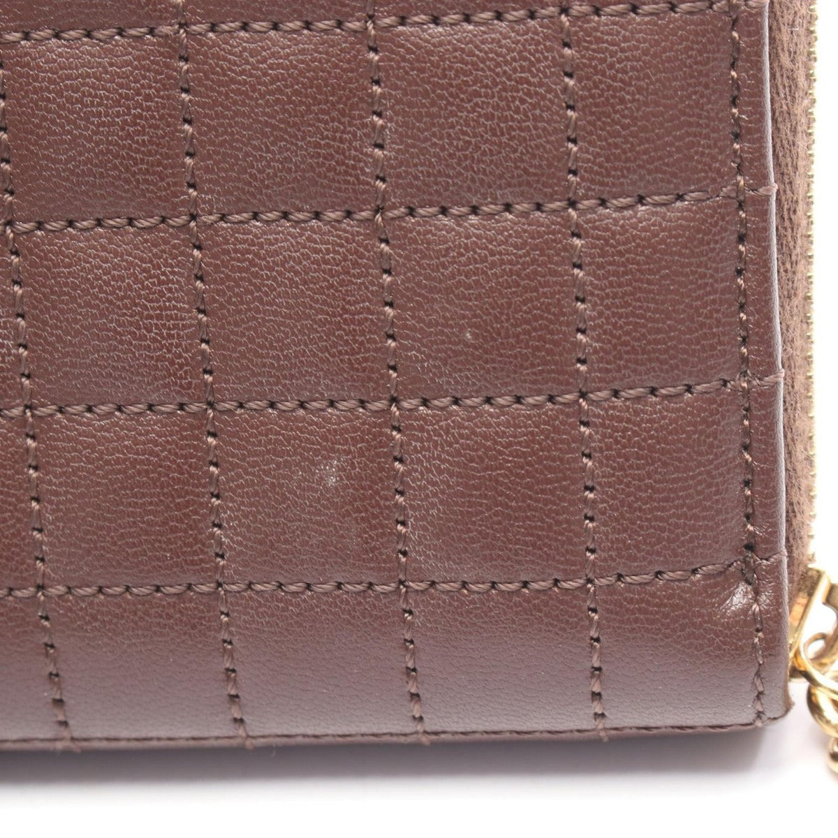 Celine Coin Case CC Charm Dark Brown Leather Compact Wallet — view 7