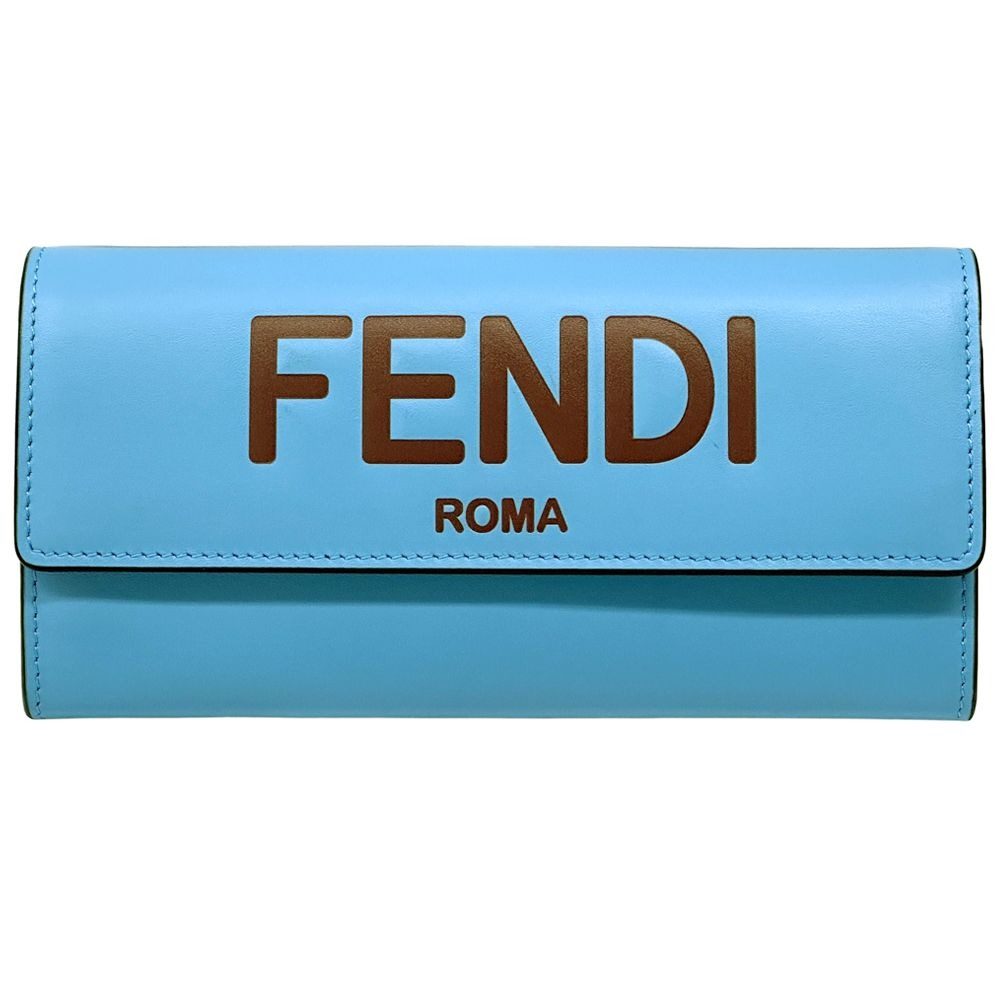 Fendi Wallet Leather Blue Light Flap