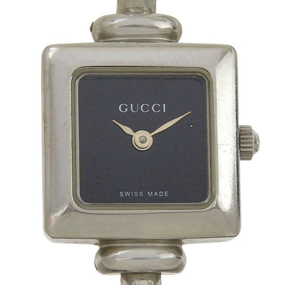 Gucci Stainless Steel Quartz Analog Display Black Dial Watch
