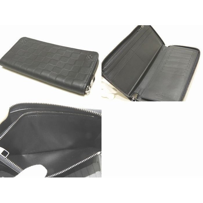 Louis Vuitton Zippy Vertical Wallet Damier Infini Noir Black — view 2