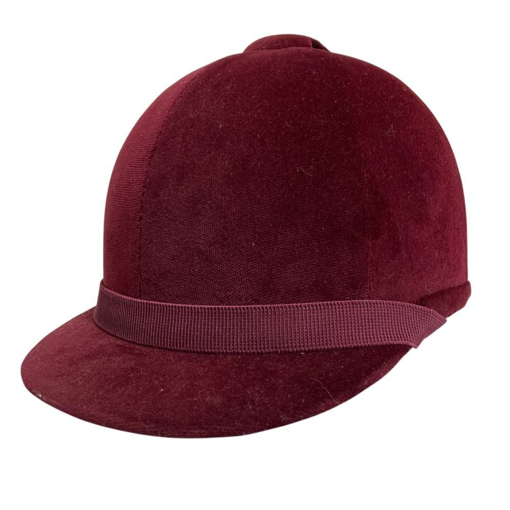 Hermes Velvet Horse Riding Helmet Shoulder Bag Bordeaux