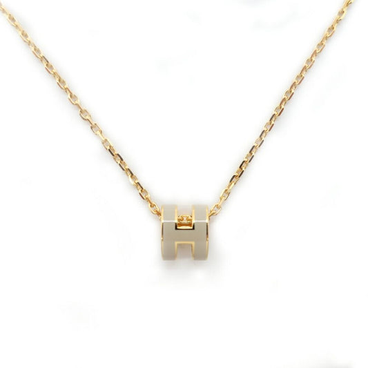 Hermes Necklace Mini Pop Ro Cover le Grey Gold