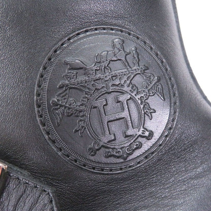 Hermes Lennox Collier de Chien Lace Up High Cut Sneakers Leather Shoes Black 40 — view 7