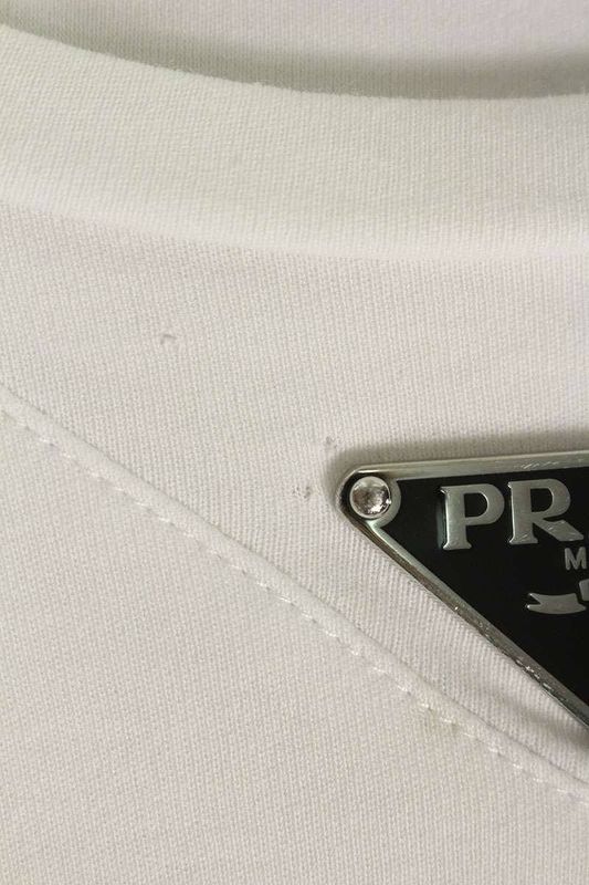 Prada Ujn861 Triangle Plate Cotton T-shirt Men's M