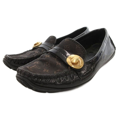 Louis Vuitton Driving Shoes Loafers Monogram Canvas 36 Black Brown JS GY62